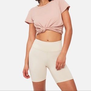 NWT Organic Stretch Biker Shorts Size M Color Bone